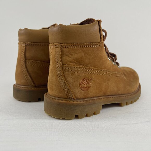 Timberland Toddler Kids Boots Tan Beige Leather Upper Boot Size 11M PRE-OWNED - Picture 4 of 11